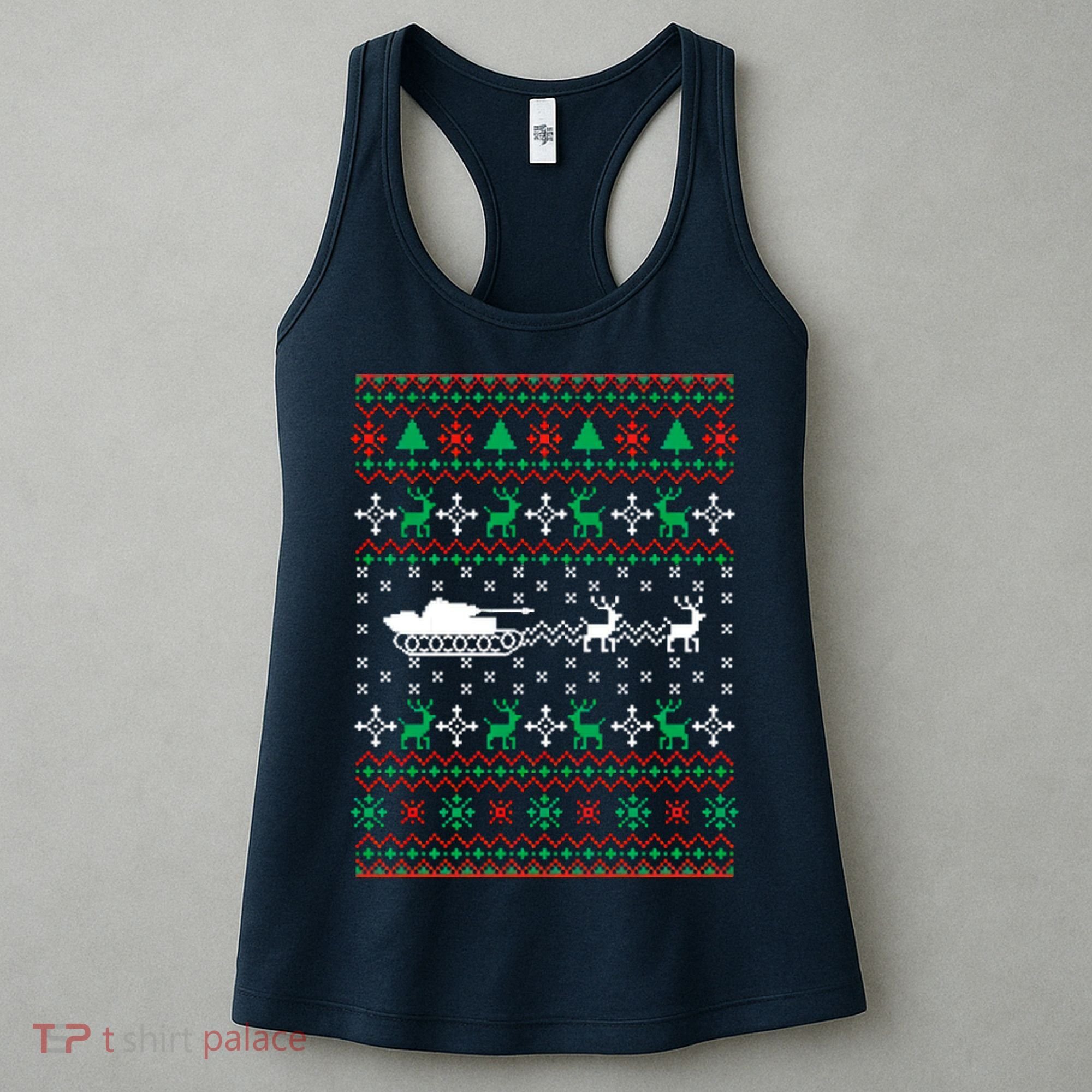 Tank Tanker Panzer Xmas Ugly Christmas Women's Tank Top