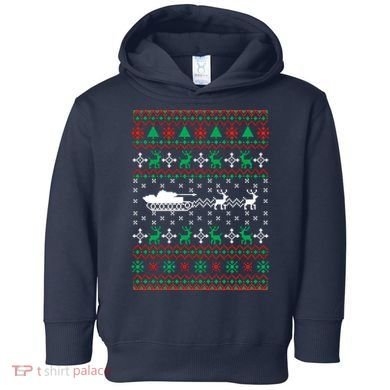 Tank Tanker Panzer Xmas Ugly Christmas Toddler Hoodie