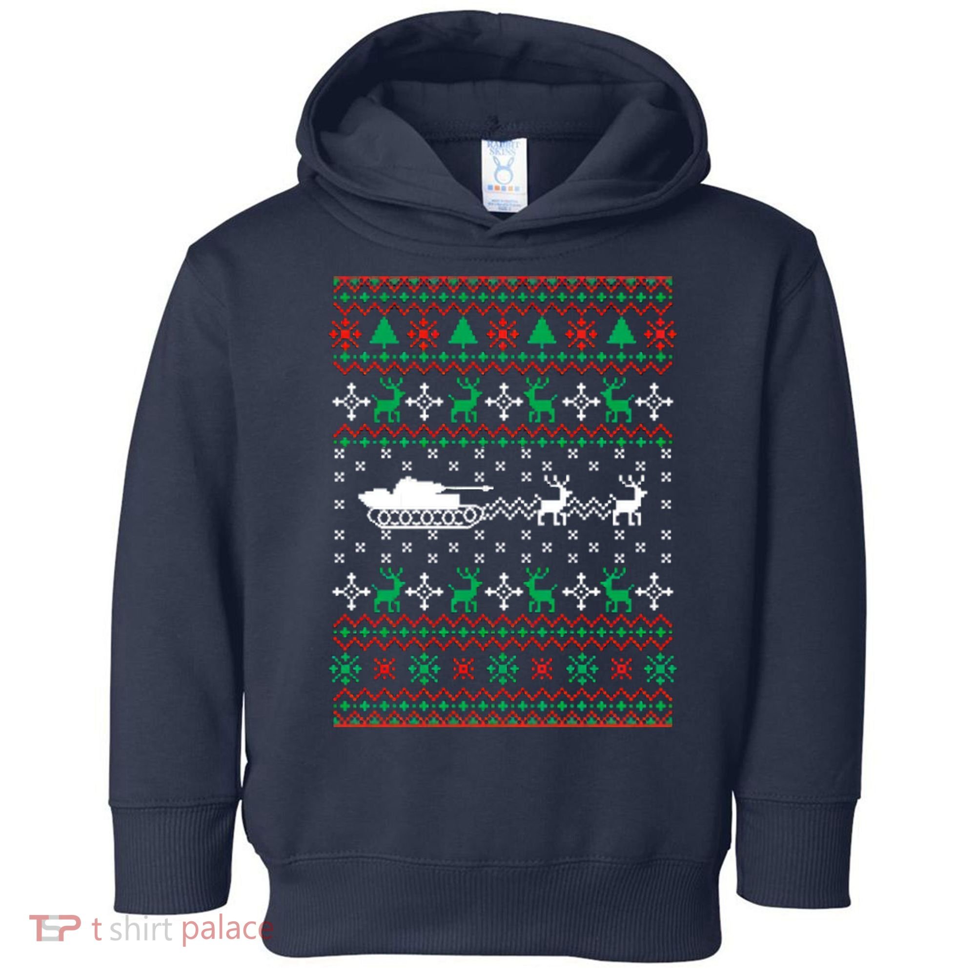 Tank Tanker Panzer Xmas Ugly Christmas Toddler Hoodie