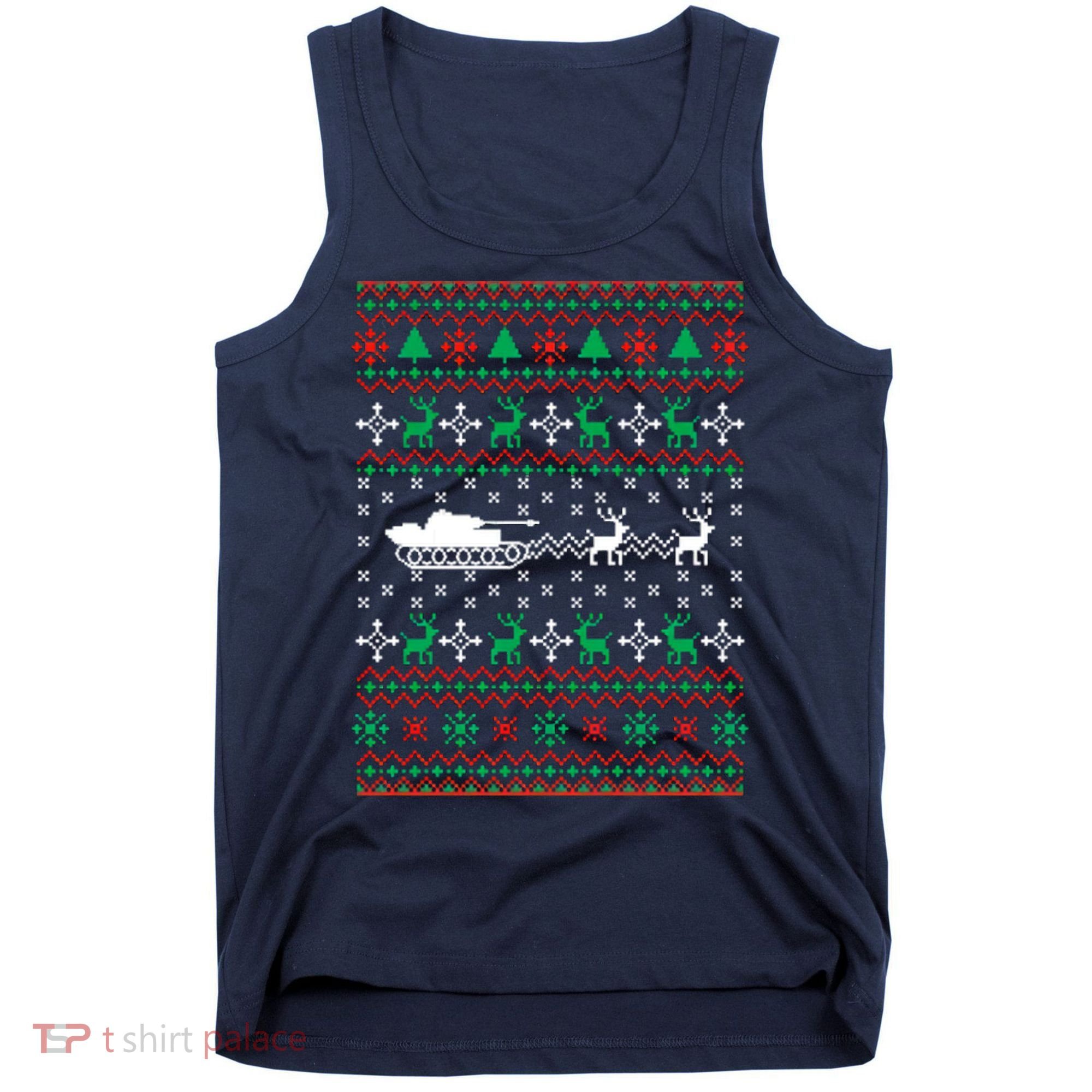 Tank Tanker Panzer Xmas Ugly Christmas Tank Top