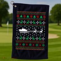 Tank Tanker Panzer Xmas Ugly Christmas Golf Towel thumb 1
