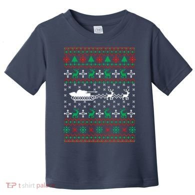 Tank Tanker Panzer Xmas Ugly Christmas Toddler T-Shirt