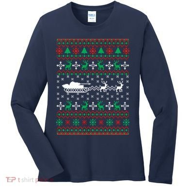 Tank Tanker Panzer Xmas Ugly Christmas Women's Long Sleeve Shirt