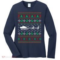 Tank Tanker Panzer Xmas Ugly Christmas Women's Long Sleeve Shirt thumb 0