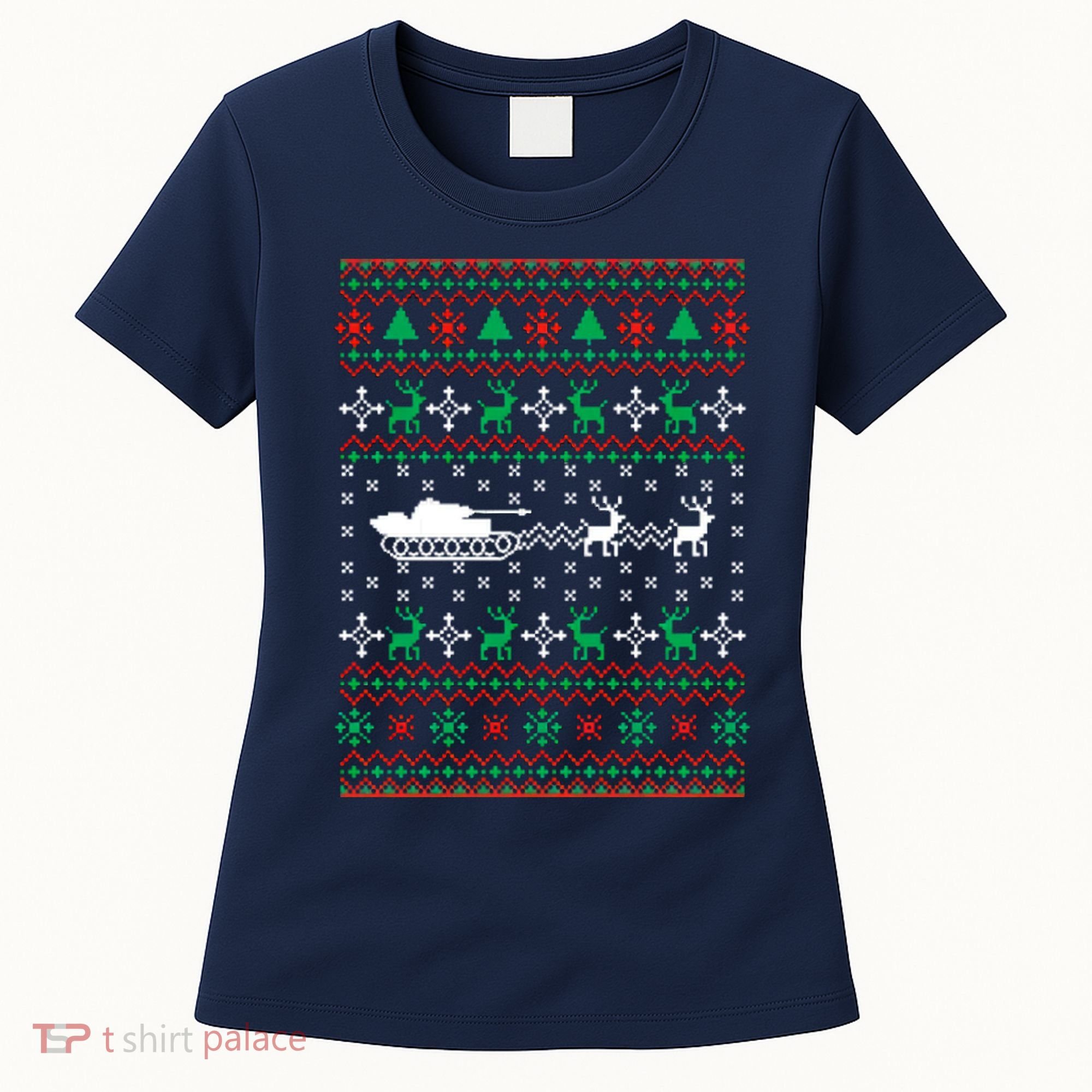 Tank Tanker Panzer Xmas Ugly Christmas Women's T-Shirt