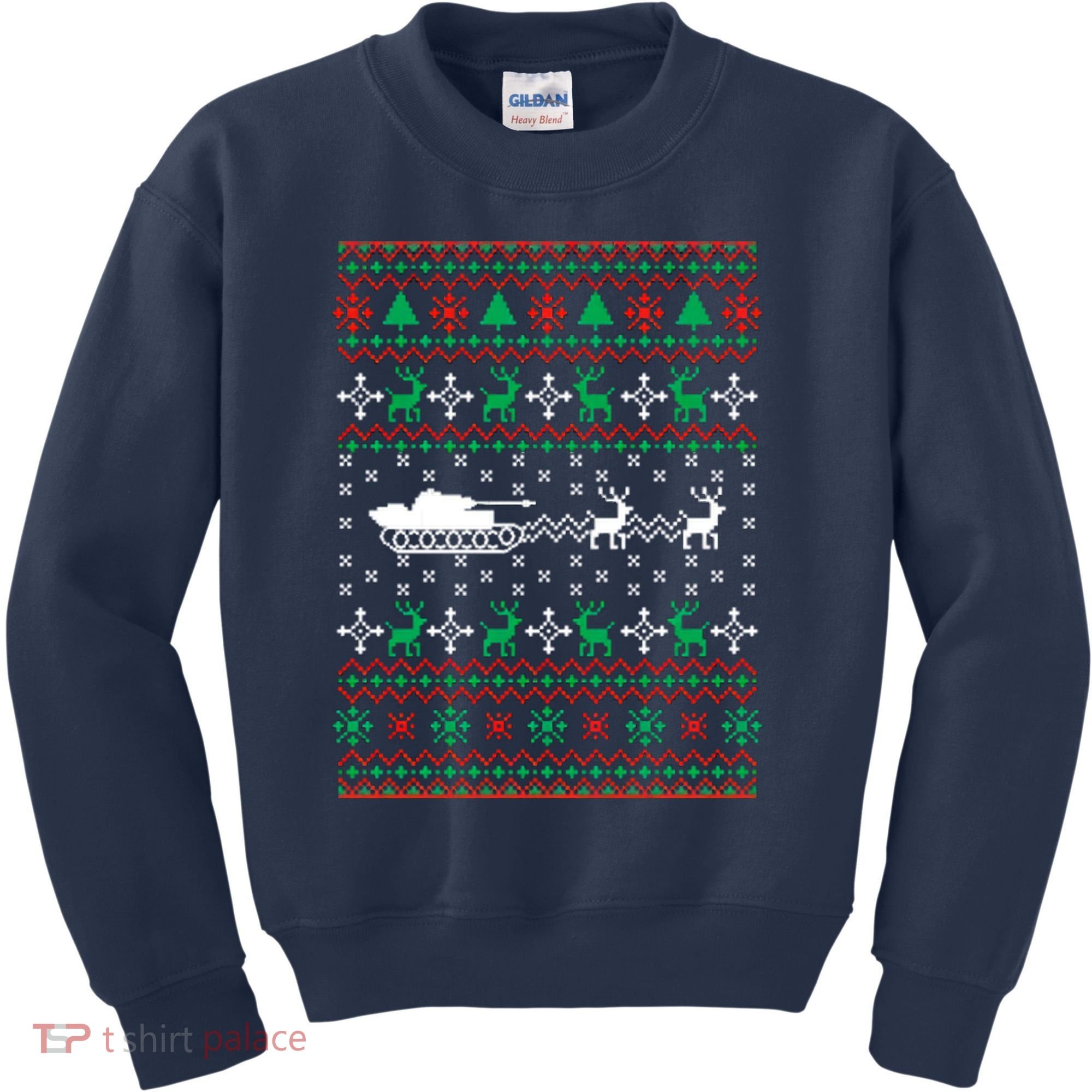 Tank Tanker Panzer Xmas Ugly Christmas Kids Sweatshirt
