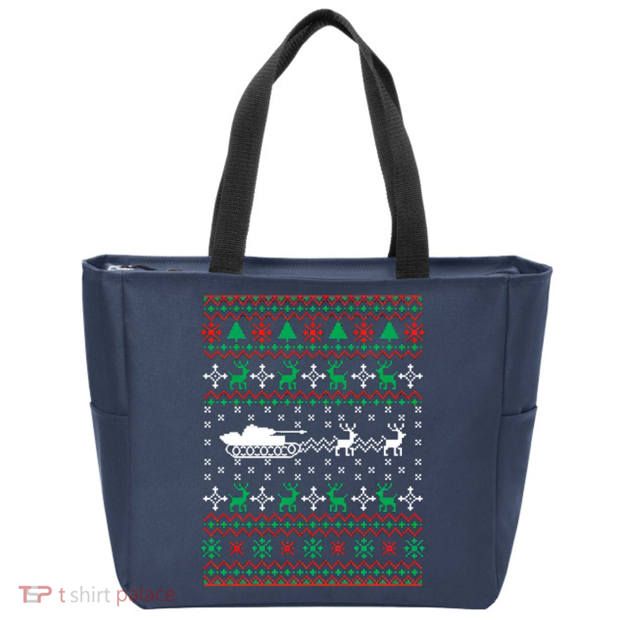 Tank Tanker Panzer Xmas Ugly Christmas Tote Bag
