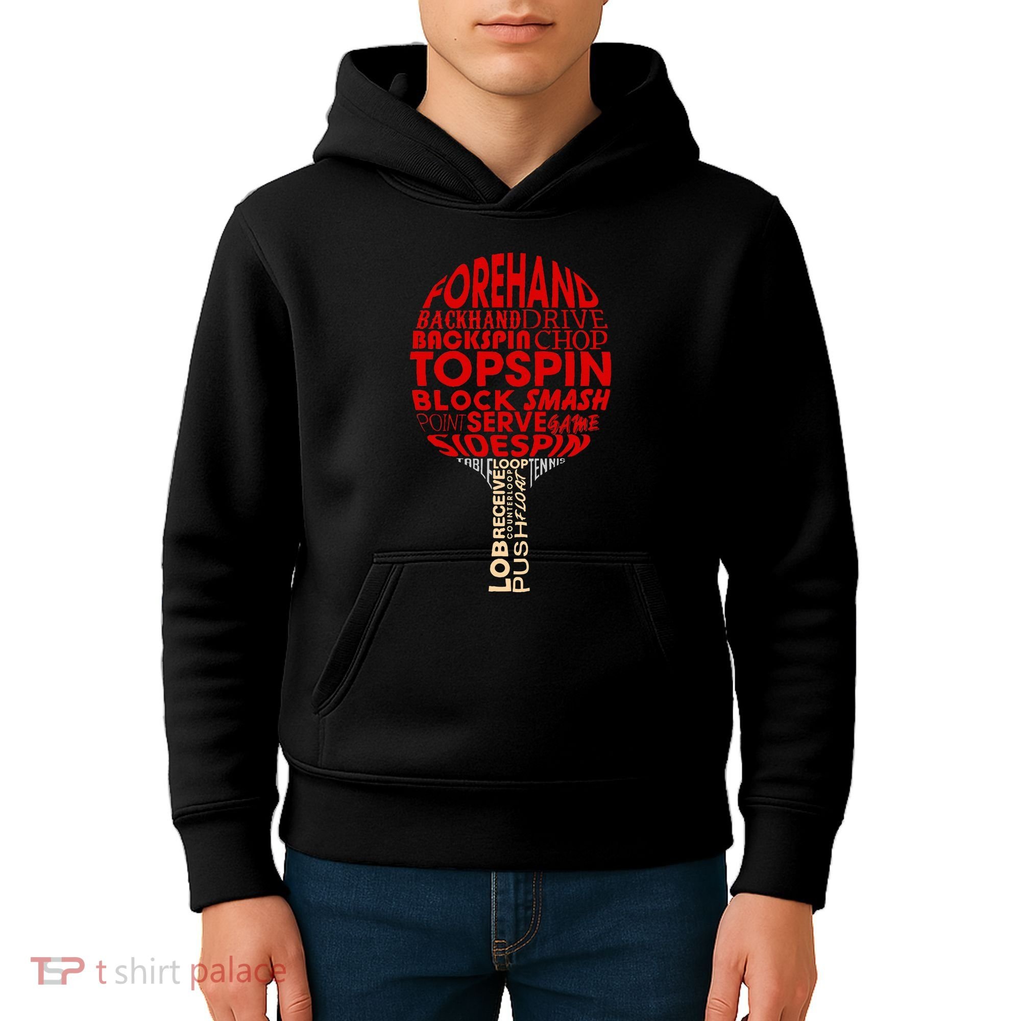 Table Tennis Ping Pong Racket Player Funny Women Gift Kids Hoodie