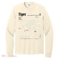 Tiger Tank Panzer World War 2 Blueprint Long Sleeve Shirt thumb 0