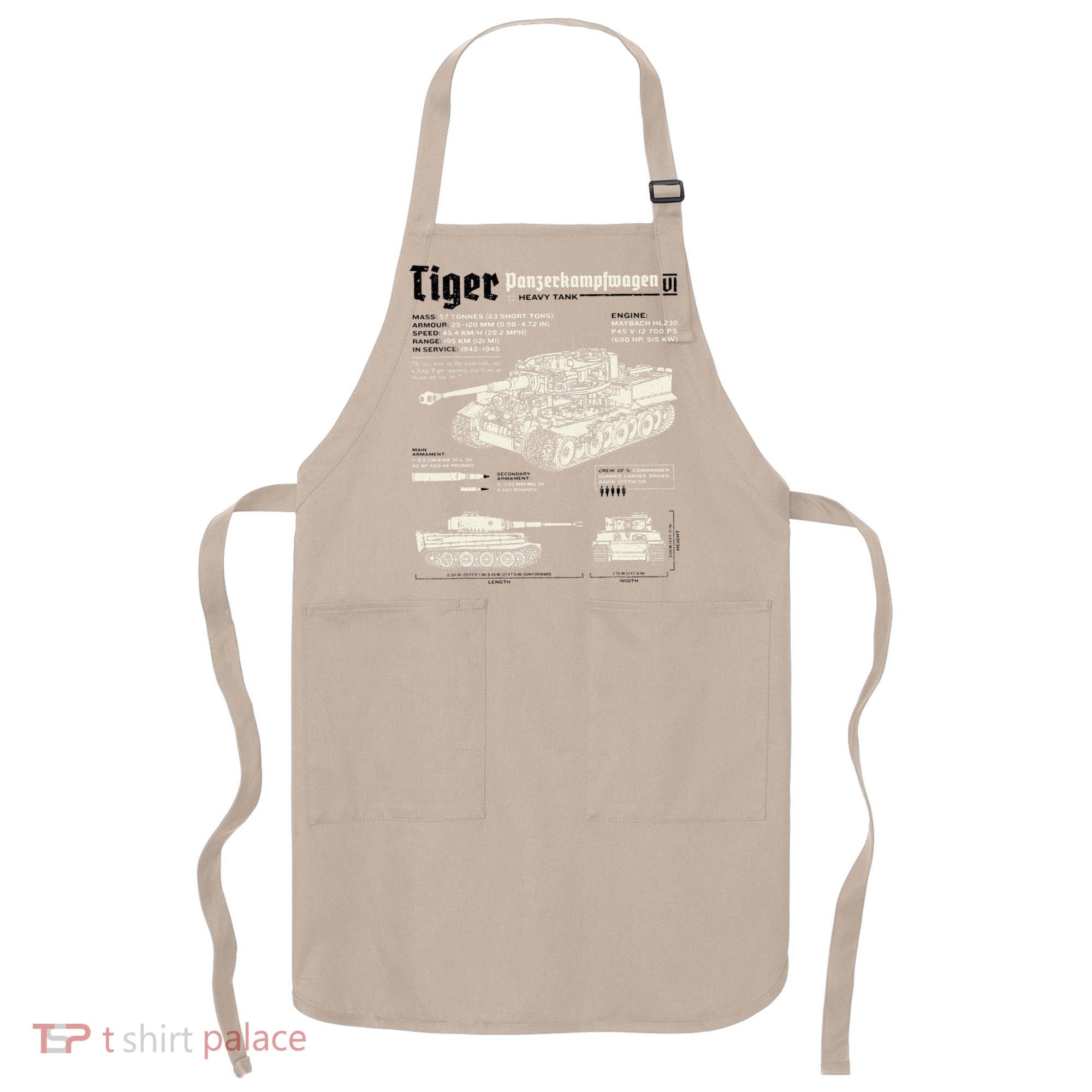 Tiger Tank Panzer World War 2 Blueprint Apron