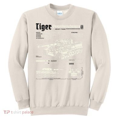 Tiger Tank Panzer World War 2 Blueprint Sweatshirt