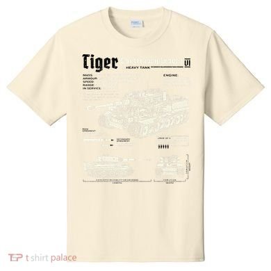 Tiger Tank Panzer World War 2 Blueprint T-Shirt