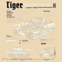 Tiger Tank Panzer World War 2 Blueprint T-Shirt thumb 2