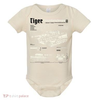 Tiger Tank Panzer World War 2 Blueprint Baby Bodysuit