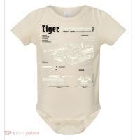 Tiger Tank Panzer World War 2 Blueprint Baby Bodysuit thumb 0