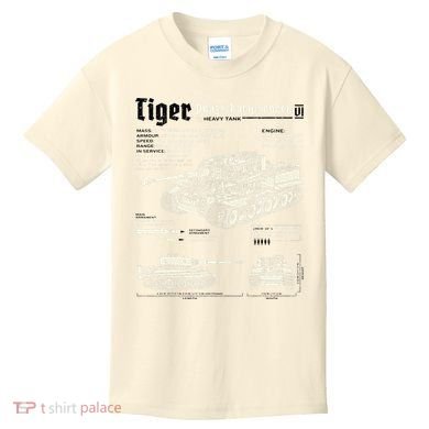 Tiger Tank Panzer World War 2 Blueprint Kids T-Shirt