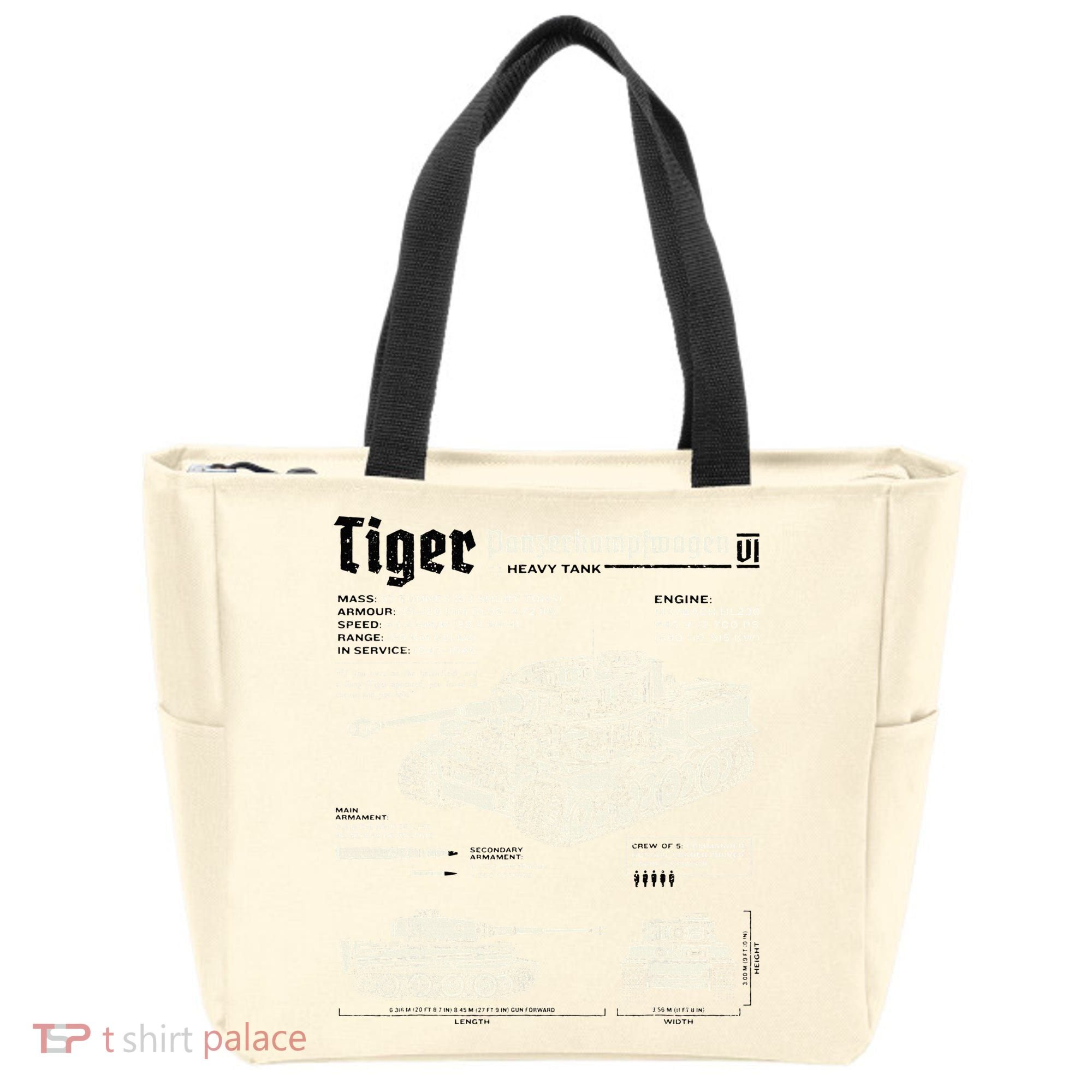 Tiger Tank Panzer World War 2 Blueprint Tote Bag