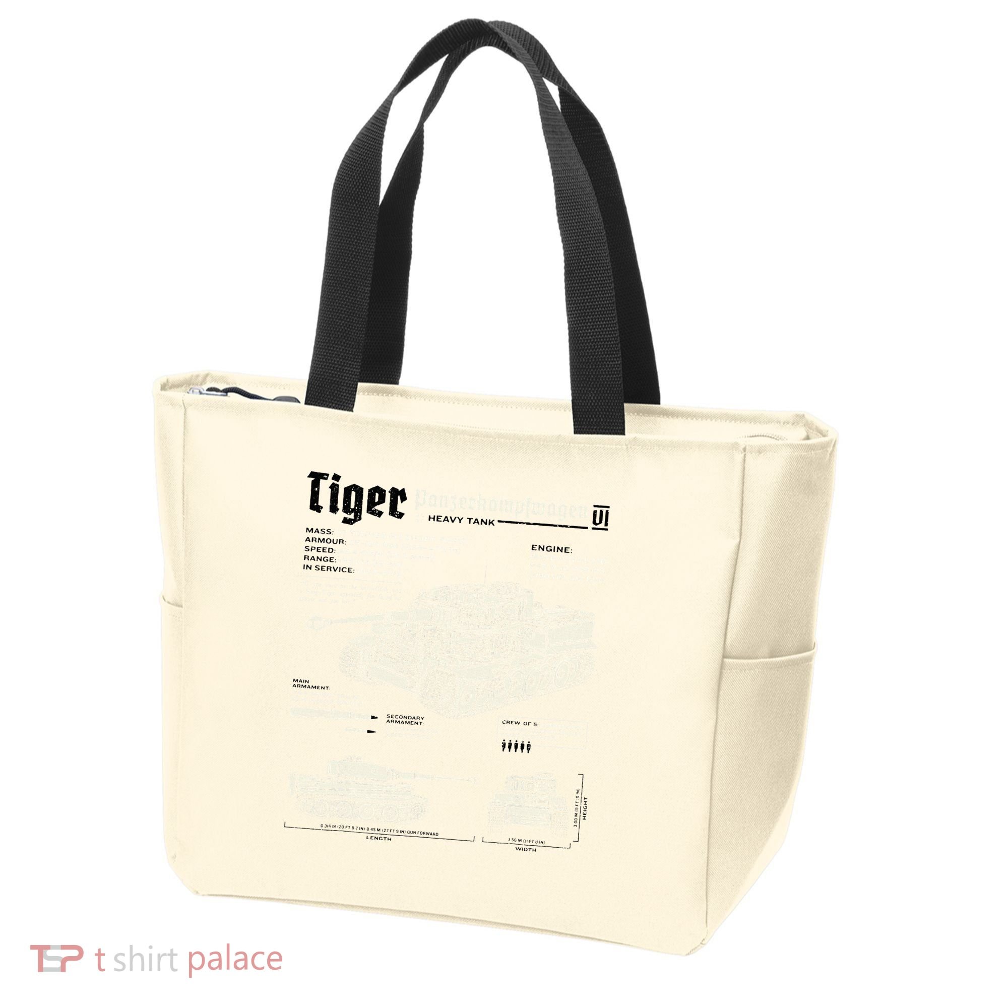 Tiger Tank Panzer World War 2 Blueprint Tote Bag