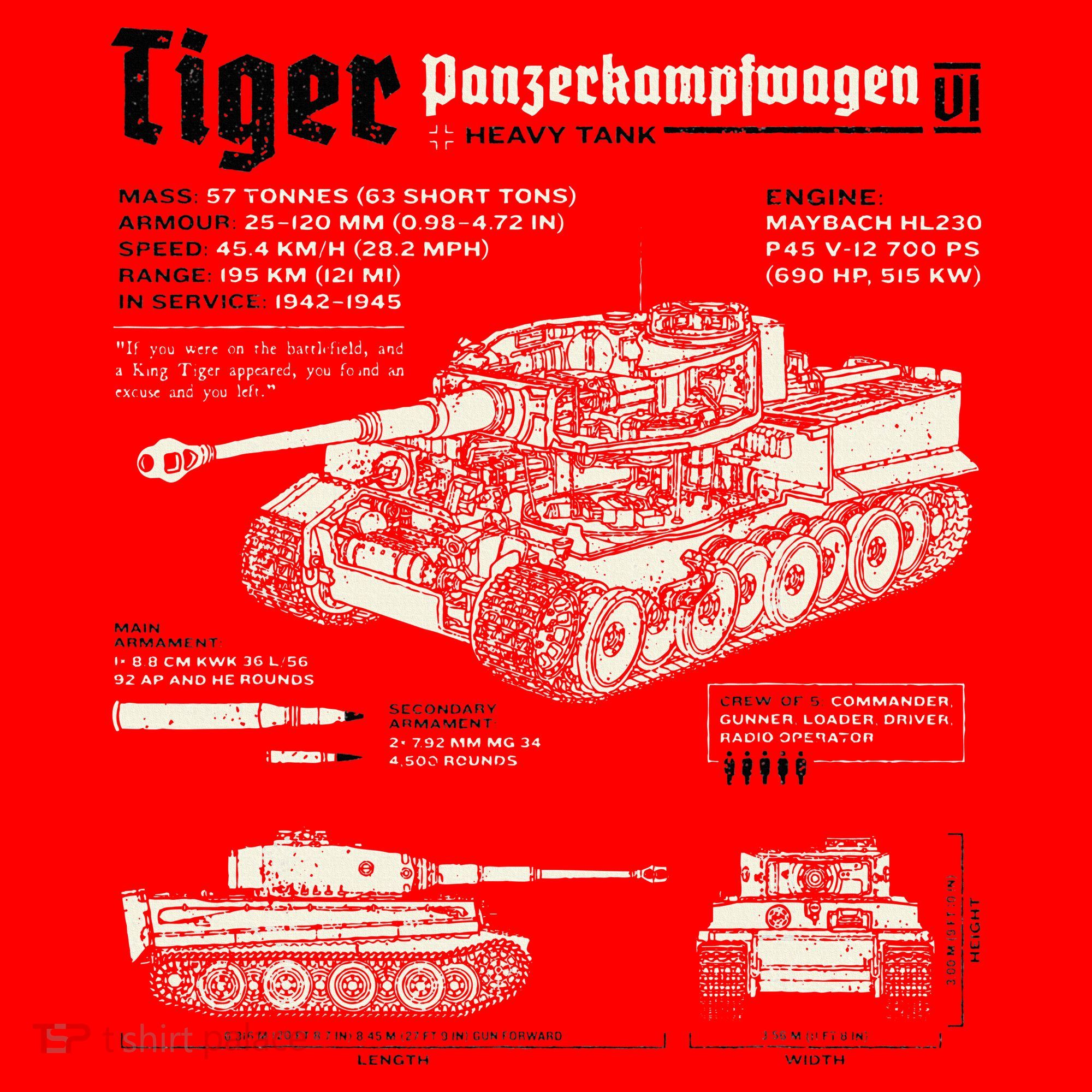 Tiger Tank Panzer World War 2 Blueprint Santa Hat