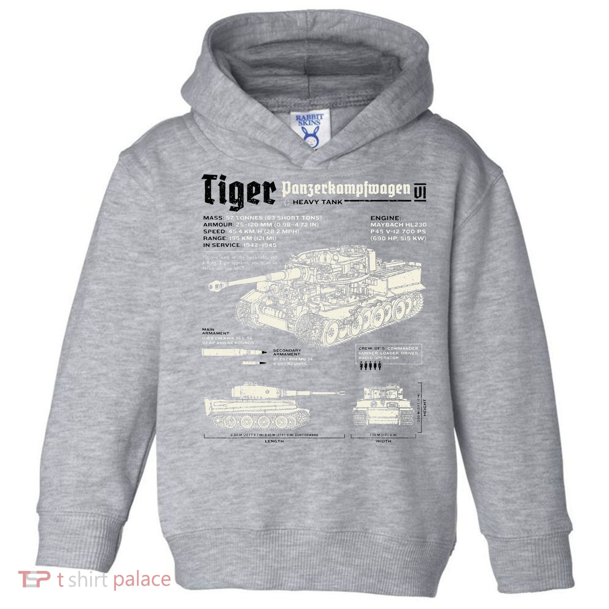 Tiger Tank Panzer World War 2 Blueprint Toddler Hoodie