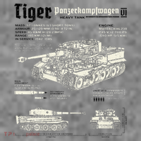 Tiger Tank Panzer World War 2 Blueprint Toddler Hoodie thumb 2
