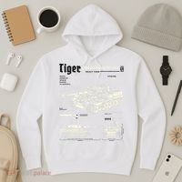 Tiger Tank Panzer World War 2 Blueprint Hoodie thumb 3