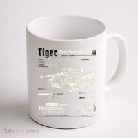 Tiger Tank Panzer World War 2 Blueprint Coffee Mug thumb 1