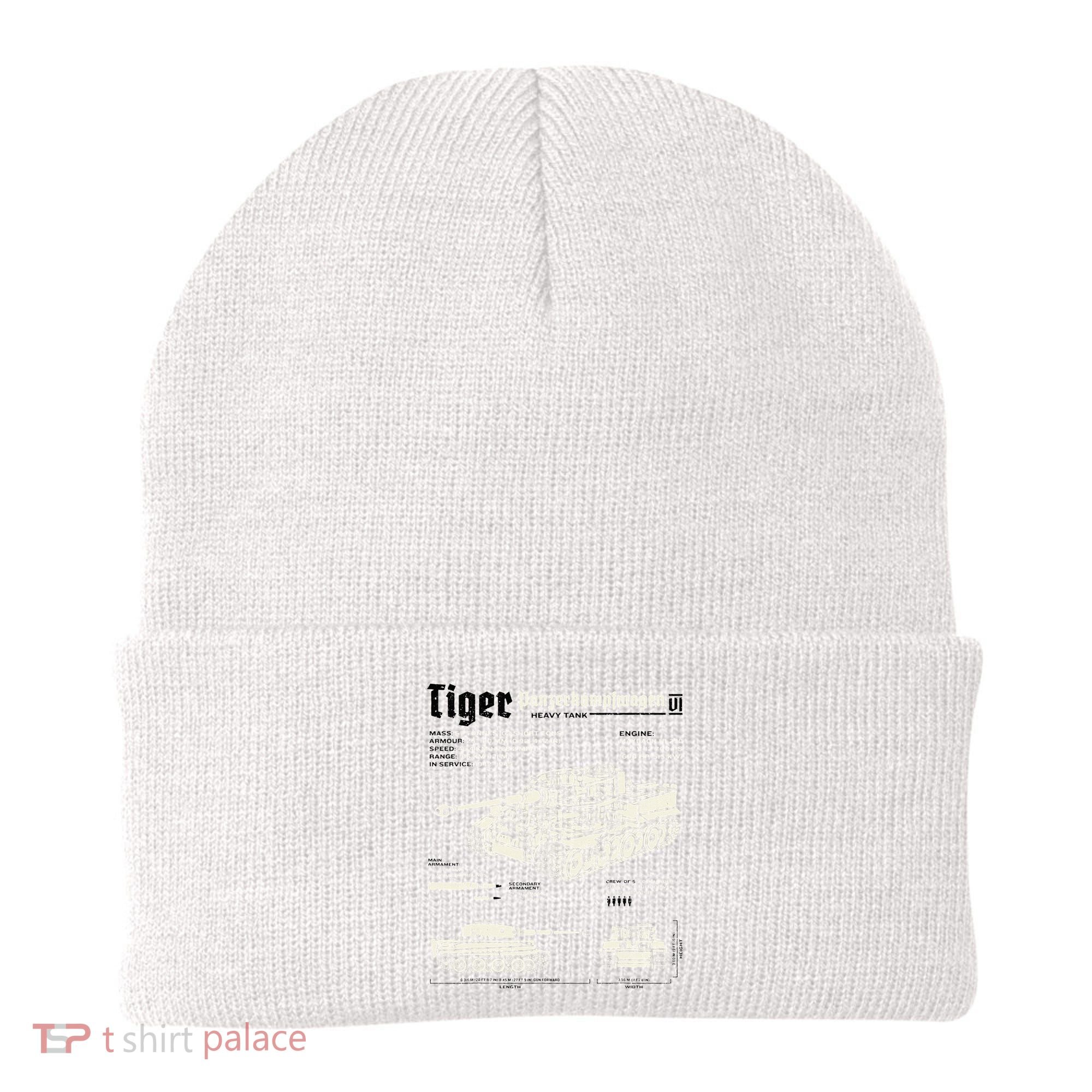 Tiger Tank Panzer World War 2 Blueprint Beanie