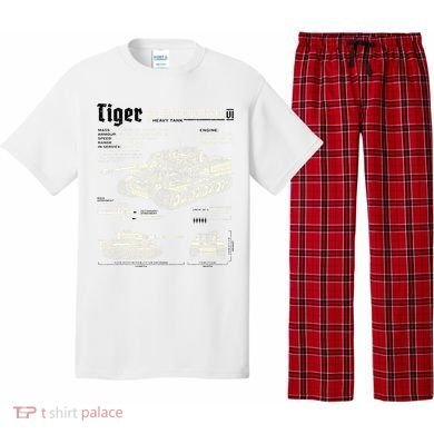 Tiger Tank Panzer World War 2 Blueprint Pajama Set