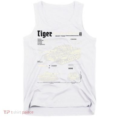 Tiger Tank Panzer World War 2 Blueprint Tank Top