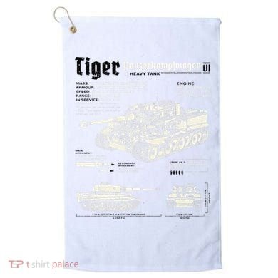 Tiger Tank Panzer World War 2 Blueprint Golf Towel