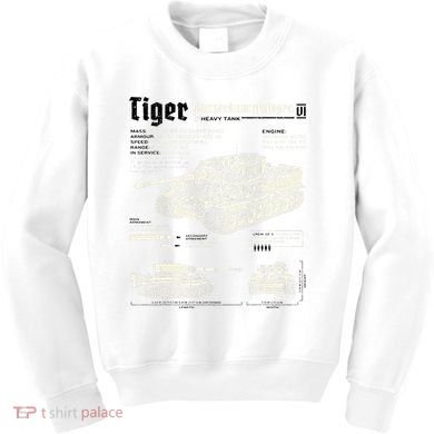 Tiger Tank Panzer World War 2 Blueprint Kids Sweatshirt
