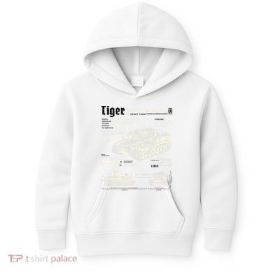 Tiger Tank Panzer World War 2 Blueprint Kids Hoodie
