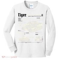 Tiger Tank Panzer World War 2 Blueprint Kids Long Sleeve Shirt thumb 0