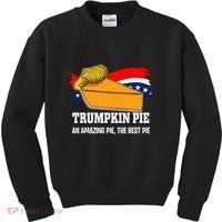 Thanksgiving Trumpkin Pumpkin Pie Donald Trump Political Kids Sweatshirt thumb 0