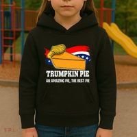 Thanksgiving Trumpkin Pumpkin Pie Donald Trump Political Kids Hoodie thumb 3