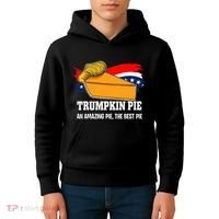 Thanksgiving Trumpkin Pumpkin Pie Donald Trump Political Kids Hoodie thumb 4
