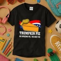 Thanksgiving Trumpkin Pumpkin Pie Donald Trump Political Kids T-Shirt thumb 3