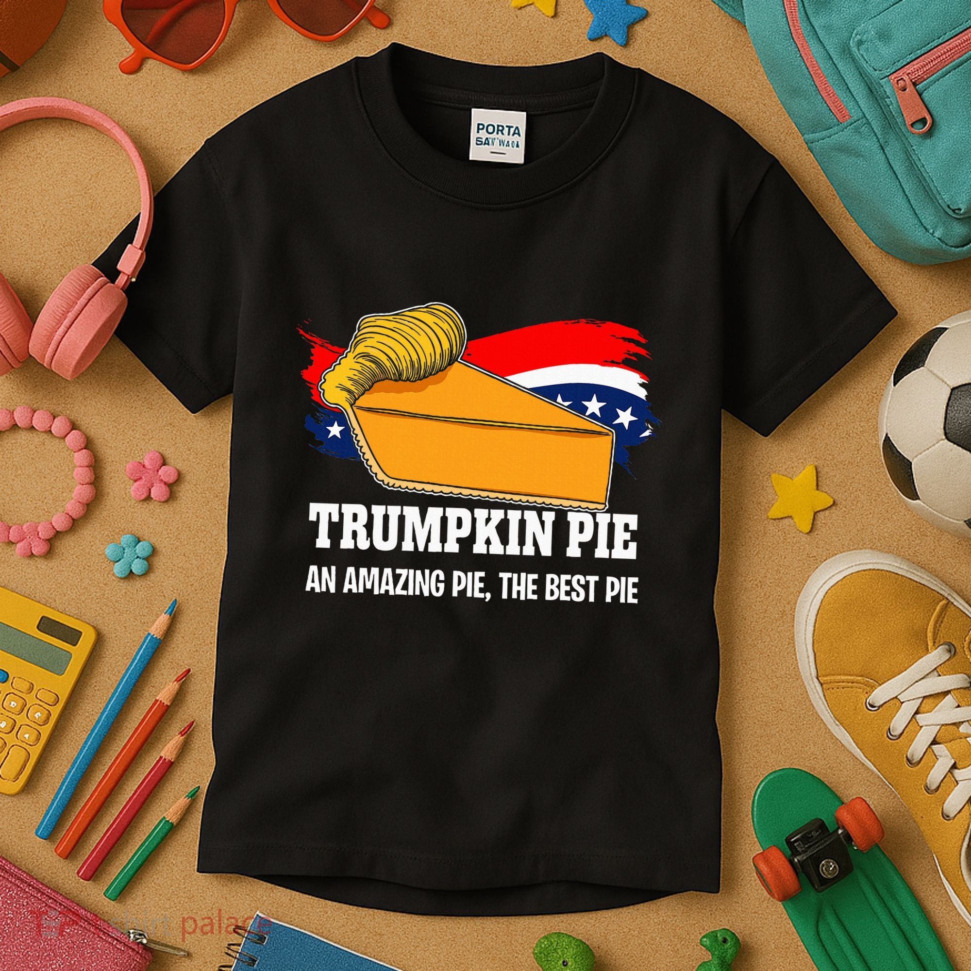 Thanksgiving Trumpkin Pumpkin Pie Donald Trump Political Kids T-Shirt