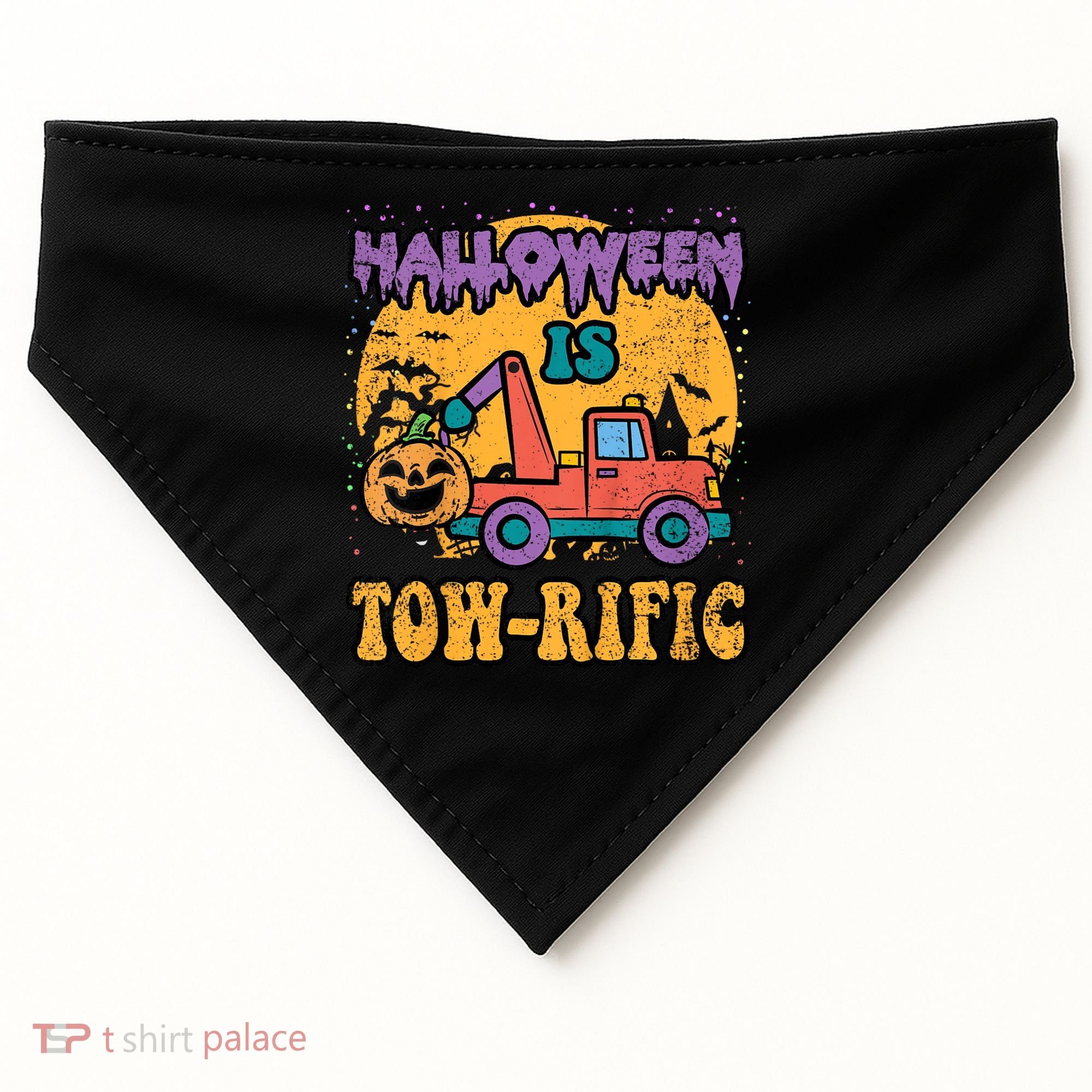 Tow Truck Pumpkin Halloween Costume Towing USA-Made Doggie Bandana