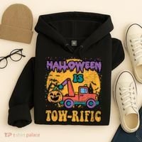 Tow Truck Pumpkin Halloween Costume Towing Hoodie thumb 4