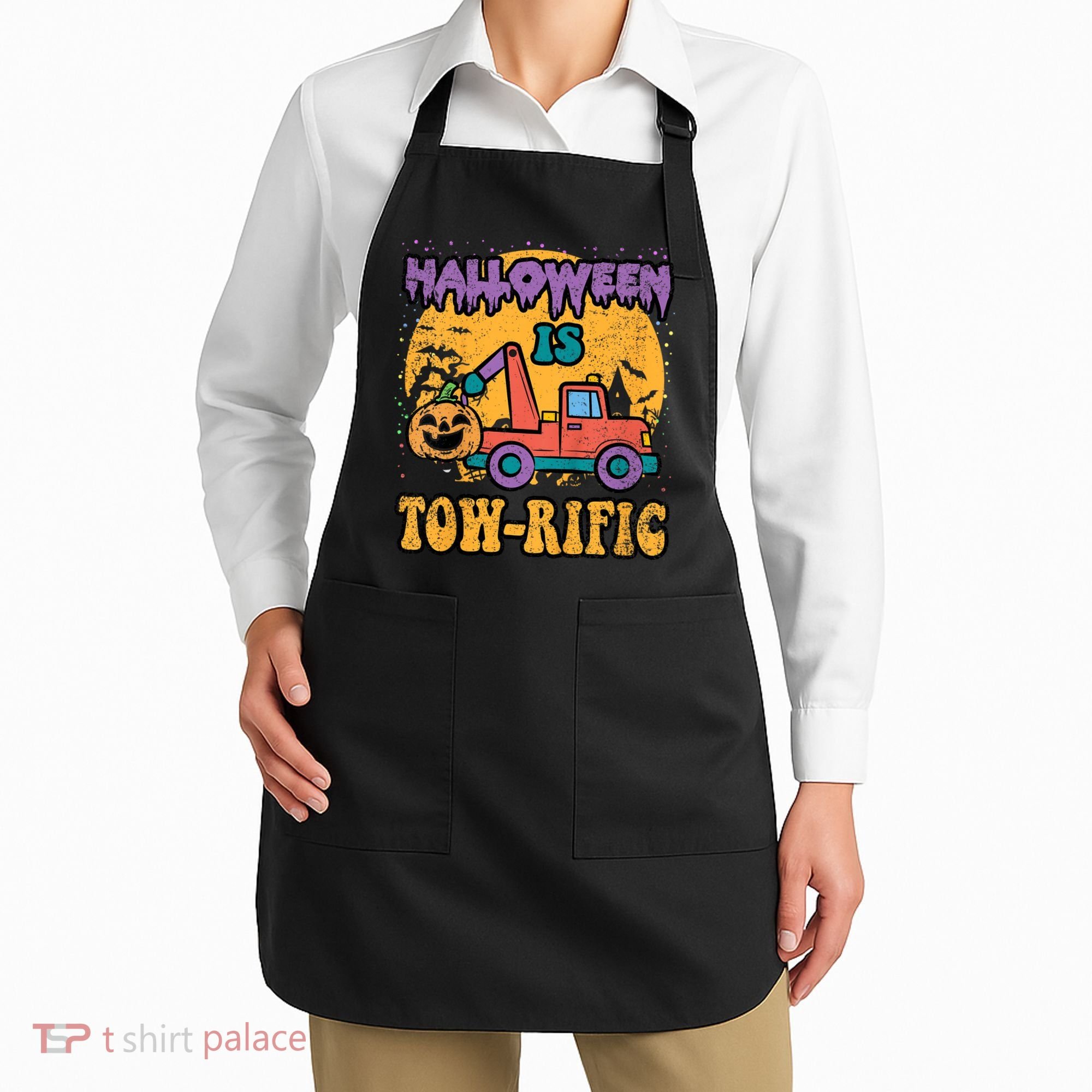Tow Truck Pumpkin Halloween Costume Towing Apron