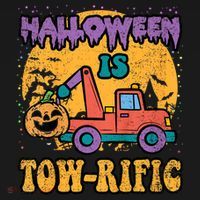 Tow Truck Pumpkin Halloween Costume Towing Sweatshirt thumb 3