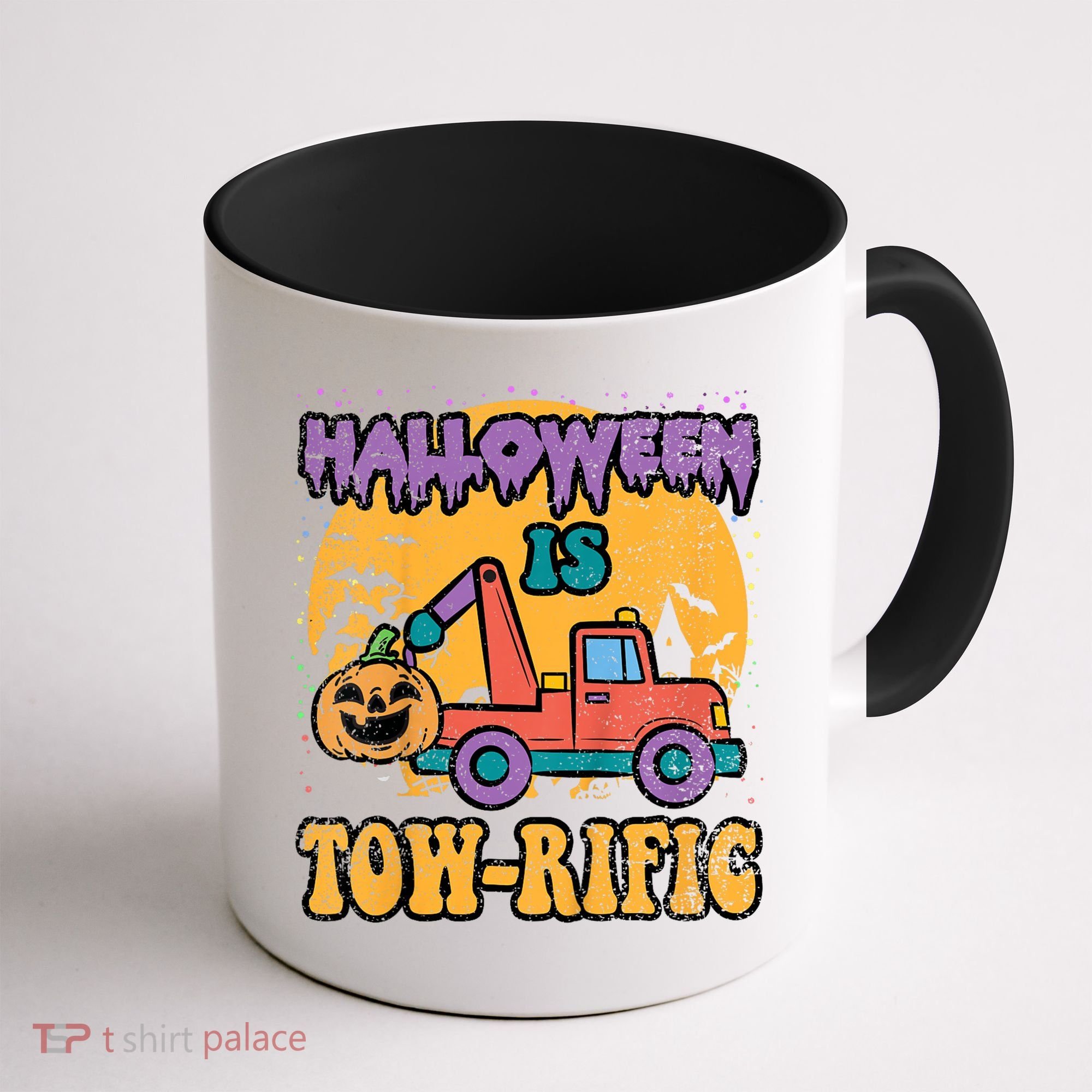 Tow Truck Pumpkin Halloween Costume Towing Coffee Mug