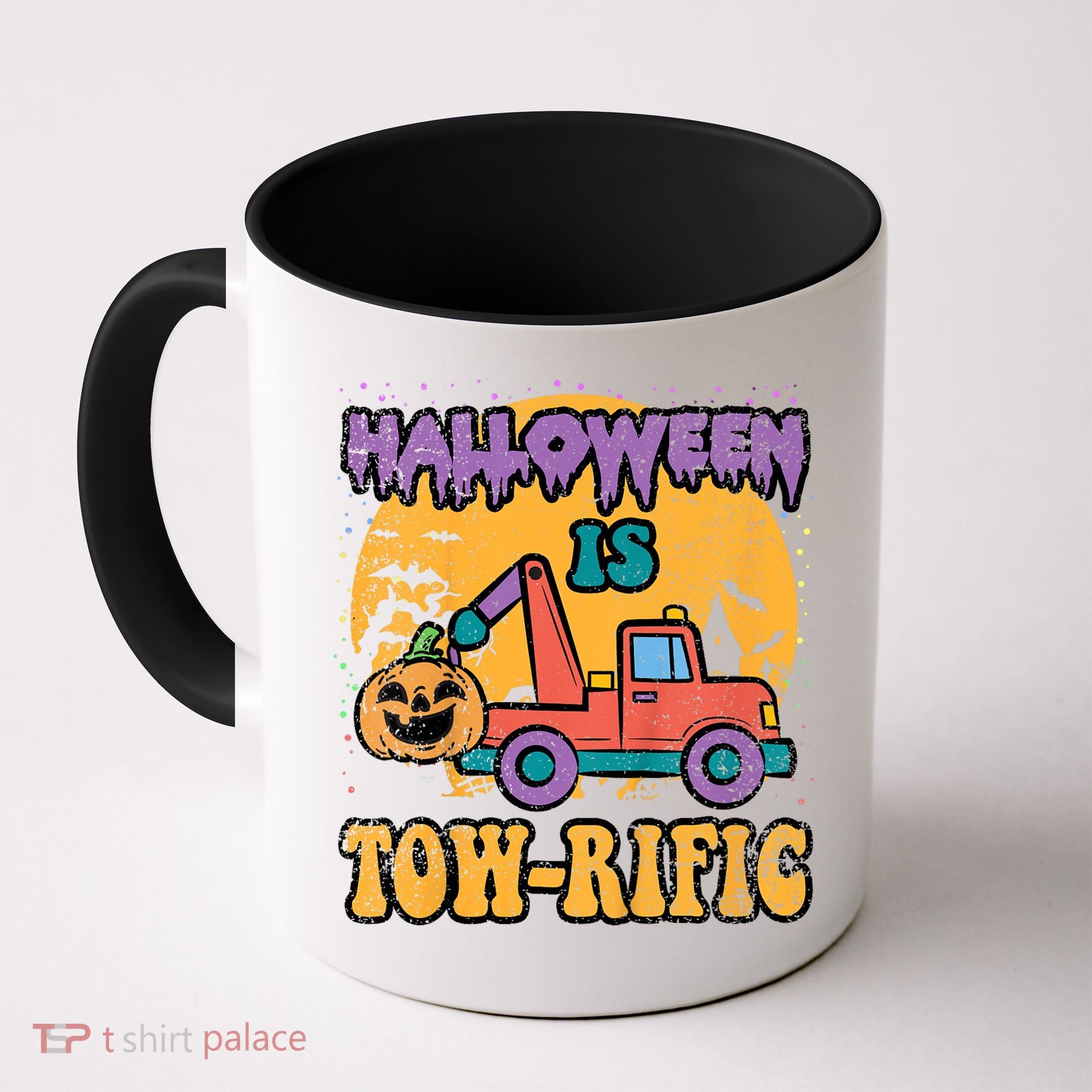 Tow Truck Pumpkin Halloween Costume Towing Coffee Mug