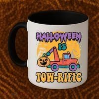 Tow Truck Pumpkin Halloween Costume Towing Coffee Mug thumb 2