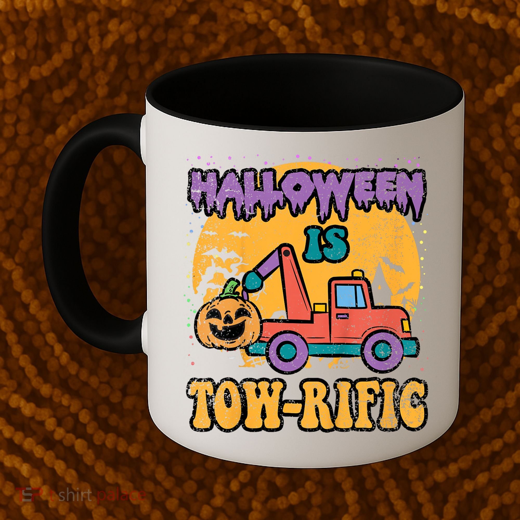 Tow Truck Pumpkin Halloween Costume Towing Coffee Mug