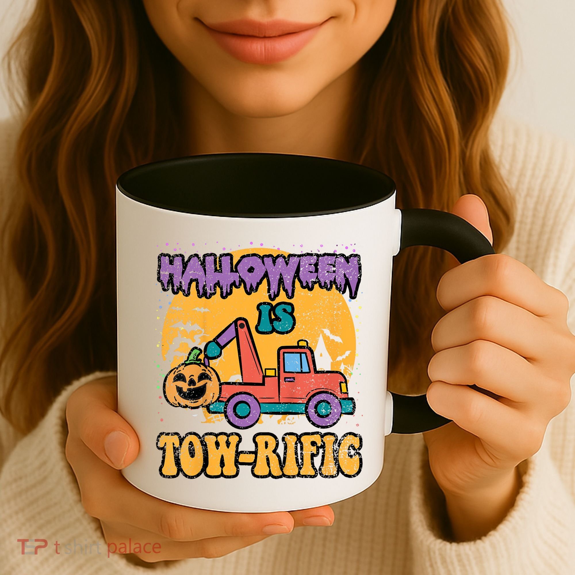 Tow Truck Pumpkin Halloween Costume Towing Coffee Mug