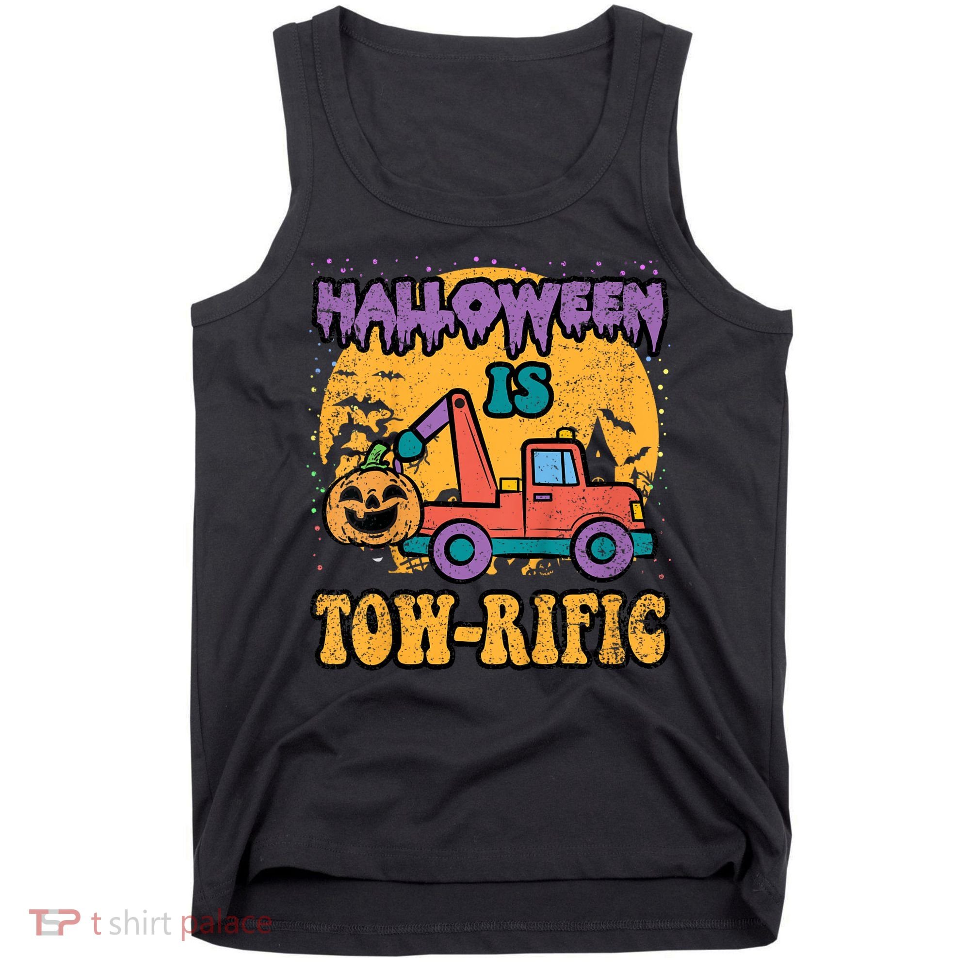 Tow Truck Pumpkin Halloween Costume Towing Tank Top