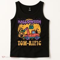 Tow Truck Pumpkin Halloween Costume Towing Tank Top thumb 2